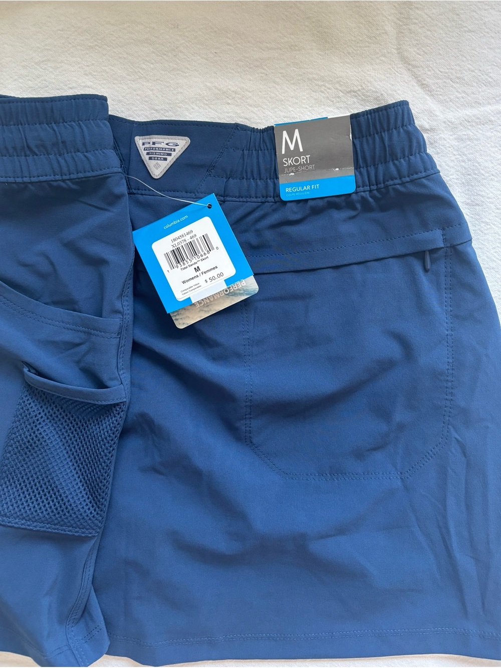 Columbia PFG Tidal Sands Skort Women Medium Blue Built-In Shorts Pockets NWT